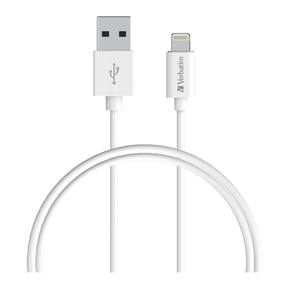 Verbatim Charge & Sync Lightning Cable 50cm - White--Lightning to USB A
