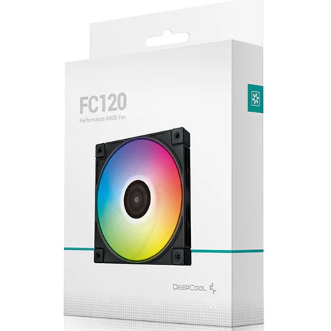 DeepCool FC120 Cooling Fan, 120mm Performance RGB PWM, Cable Management With Dasiy Chainable Cable, RGB Power Interconnect, Reduce Cable Clutter