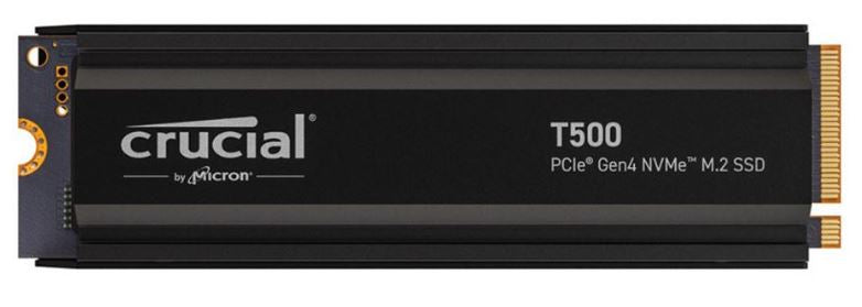 Crucial T500 4TB Gen4 NVMe SSD Heatsink - 7400/7000 MB/s R/W 2400TBW 1440K IOPs