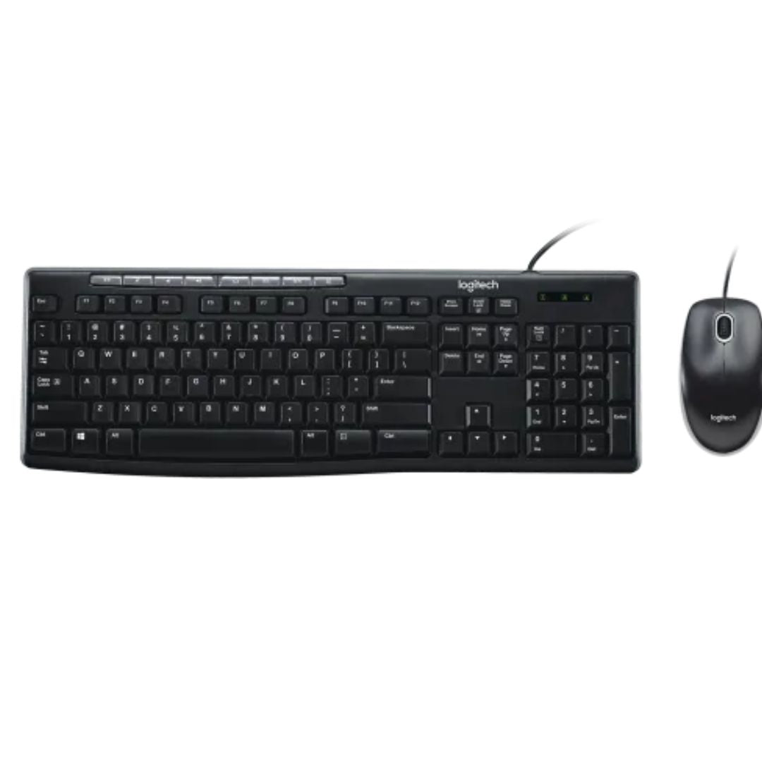 Logitech MK200 USB Media Keyboard and Mouse Combo - 1000dpi USB Full-size Keyboa