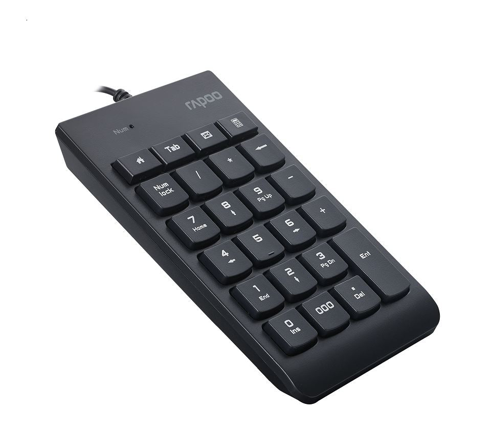RAPOO K10 Wired Numeric NumberPad Keyboard - Spill Resistant Design, Laser Carv