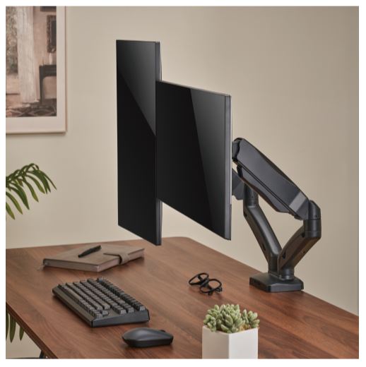 Brateck Dual Monitor Interactive Counterbalance LCD VESA Desk Clamp and Grommet Mount Fit most 17''-32'' Monitors Up to 9kg per screen (LS)