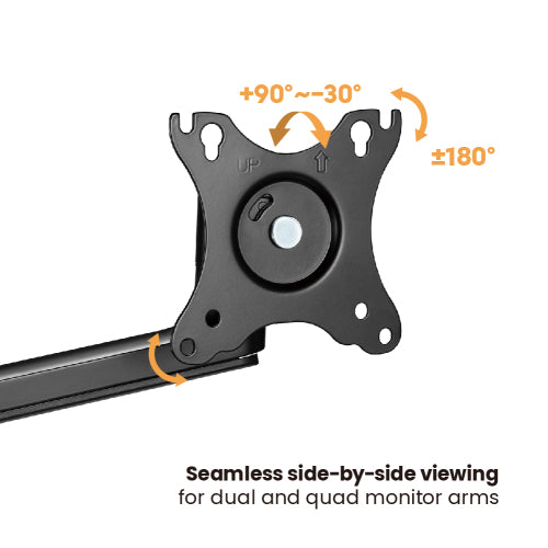 Brateck Premium Aluminum Articulating Monitor Mount Fit Most 17'-32' Monitor Up to 8KG VESA 75x75,100x100(Black) (LS)