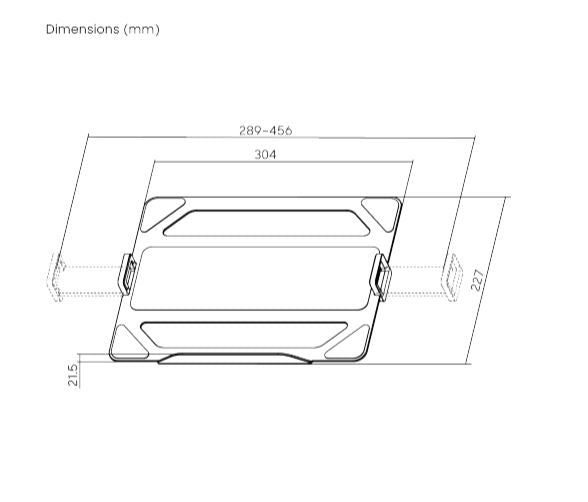 Brateck Universal Aluminum Laptop Holder For Monitor Arms Black, 304x227x39mm, Weight Capacity: 9kg, VESA Compatible:75x75 (LS)
