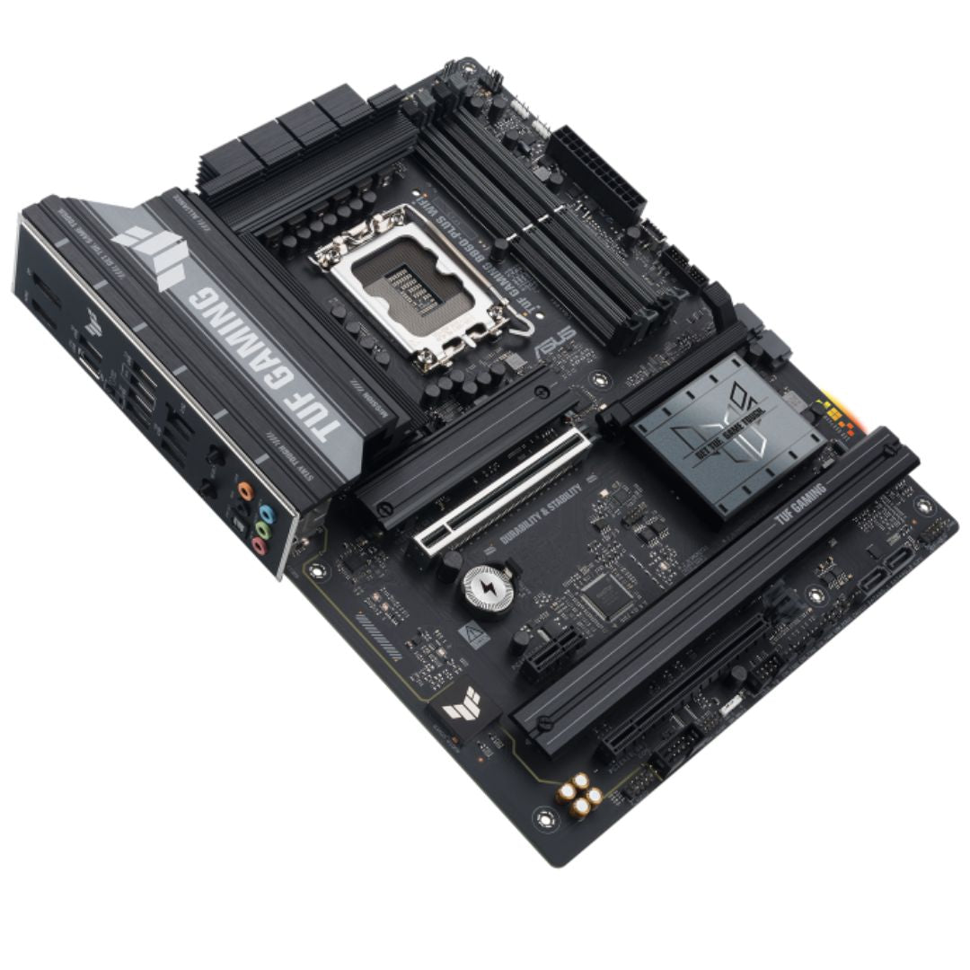 ASUS TUF GAMING B860-PLUS WIFI LGA1851 ATX Motherboard 256GB, DDR5, 1 x PCIe 5.0, 3 x M.2 slots, 4 x SATA, WiFi 7, 1 x HDMI, 1 x DP