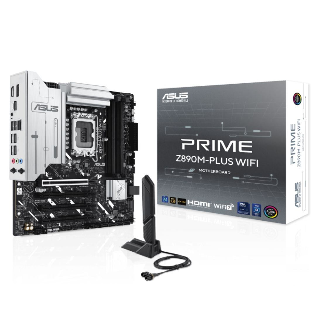 ASUS PRIME Z890M-PLUS WIFI-CSM LGA1851 mATX Motherboard 192GB, 4x DDR5, 1 x PCIe