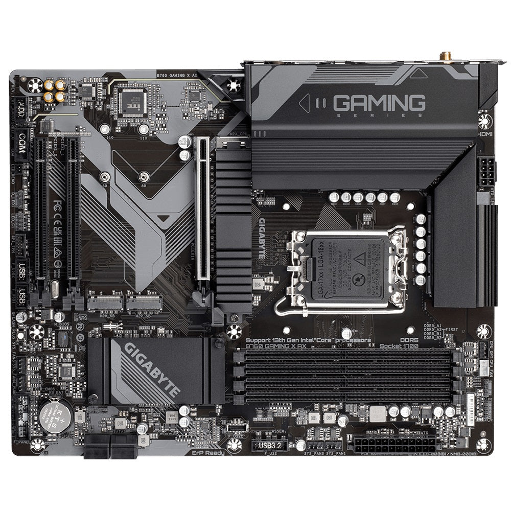 Gigabyte B760 Gaming X AX Intel LGA 1700 ATX Motherboard, 4x DDR5 ~128GB, 3x PCI
