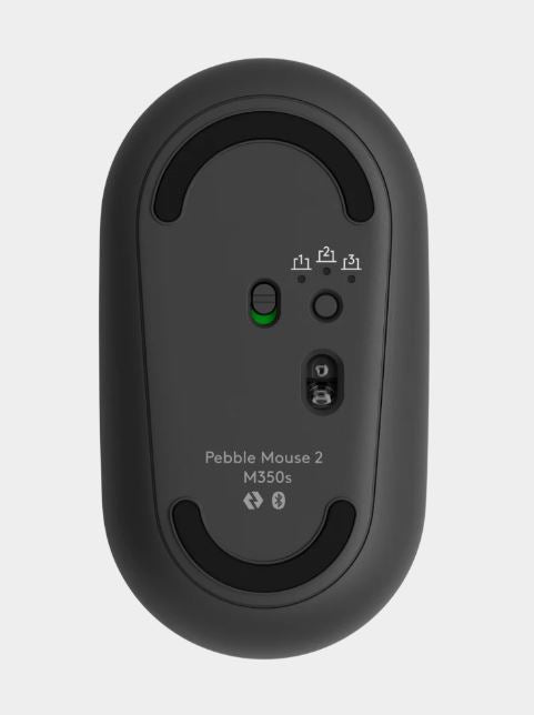 Logitech Pebble M350S Wireless Optical Mouse Graphite 1000 dpi Bluetooth Low En