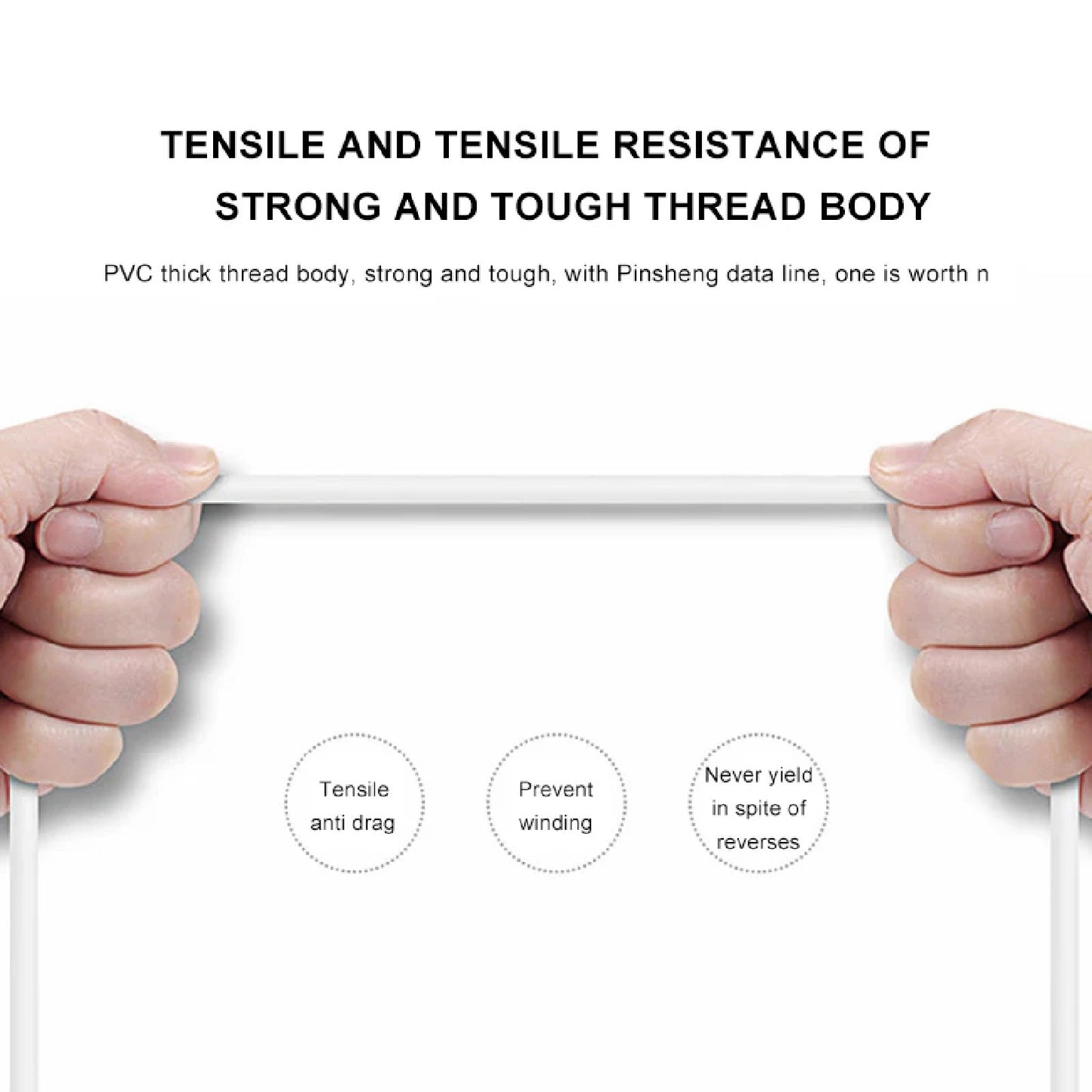 Pisen Mr White Lightning to USB-A Cable (1M) White - Fast Charge 2.4A, Stretch-Resistant, Reinforced, Strong & Durable, Apple iPhone/iPad/MacBook