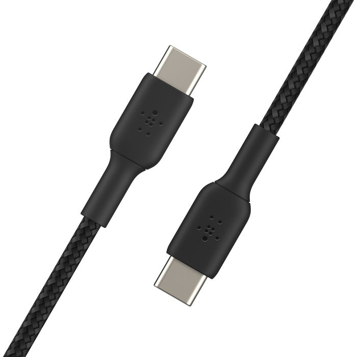 Belkin BoostCharge Braided USB-C to USB-C Cable (1M) - Black (CAB004bt1MBK), 60W