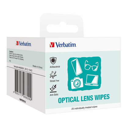 Verbatim Screens, Monitor, Glasses, Window Cleaning Wipes - 25pcs image 0