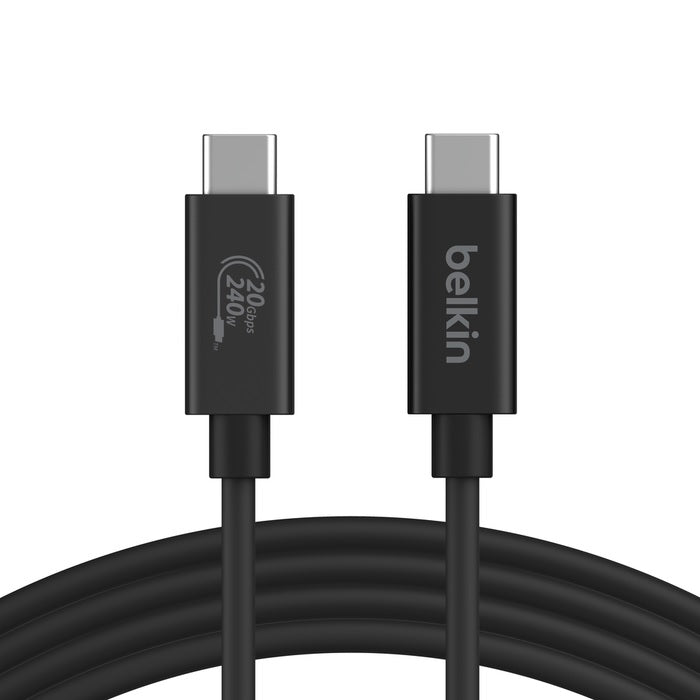 Belkin Connect USB4 Cable, 240W 20Gbps 2m, Black - (INZ004BT2MBK), Thunderbolt 4 image 0