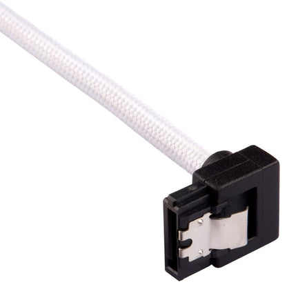 Corsair Premium Sleeved SATA 6Gbps 60cm 90° Connector Cable — White image 2