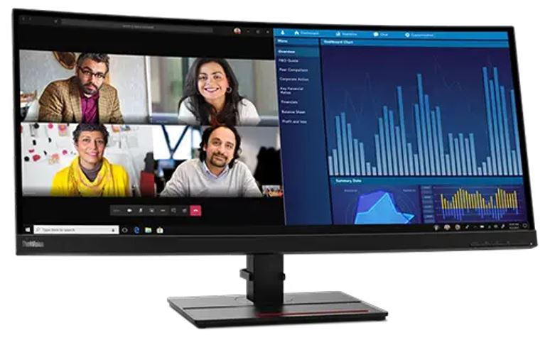 LENOVO ThinkVision P34W-20 34' 60Hz QHD IPS Monitor 3440 x 1440 21:09 4ms Height image 1