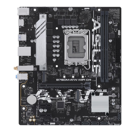 ASUS B760M-AYW WIFI D4 Intel LGA 1700 mATX Motherboard 64GB, 2xDDR4, 1 x PCIe 4. image 0