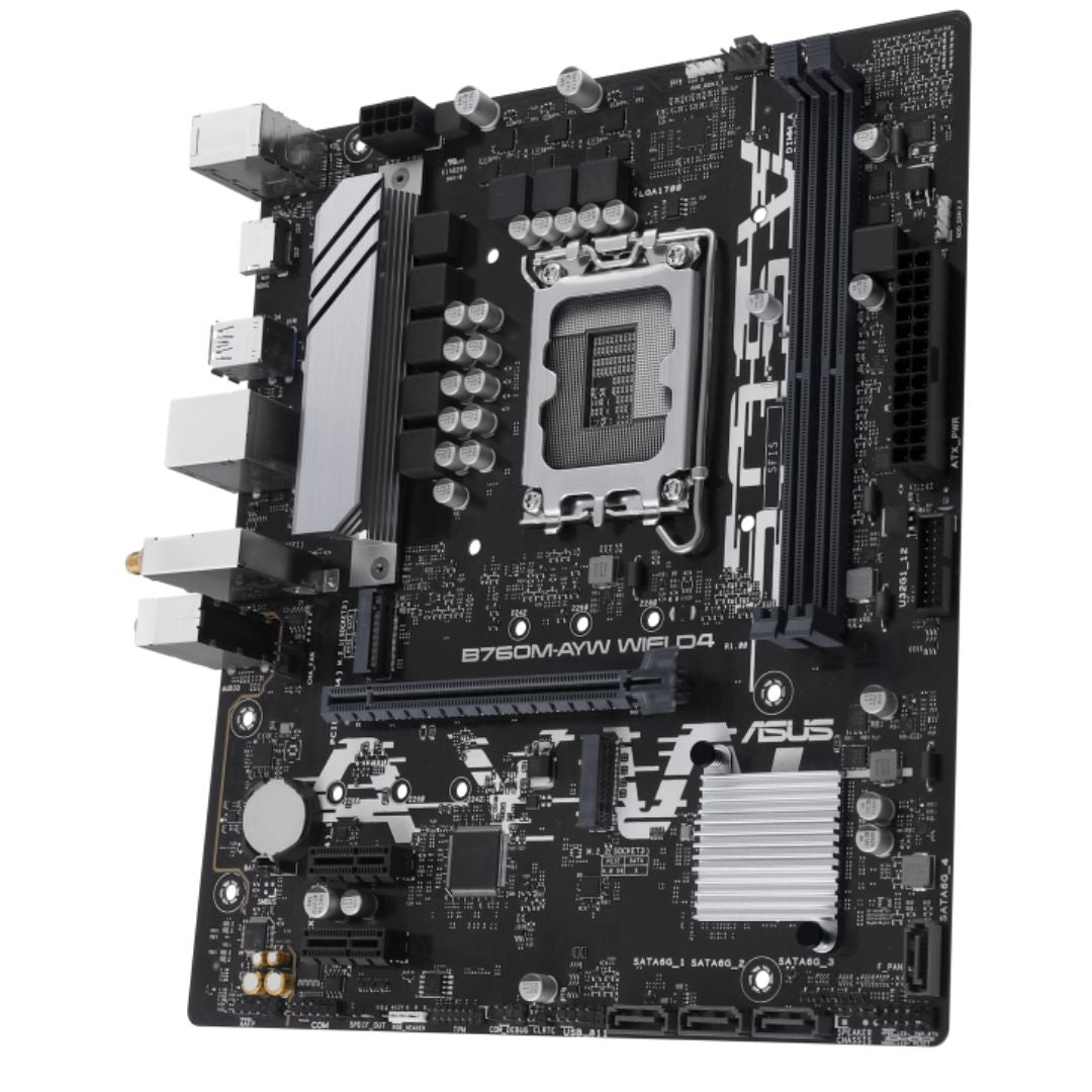 ASUS B760M-AYW WIFI D4 Intel LGA 1700 mATX Motherboard 64GB, 2xDDR4, 1 x PCIe 4. image 1