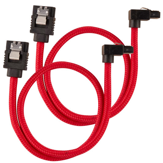 Corsair Premium Sleeved SATA 6Gbps 60cm 90° Connector Cable — Red image 0