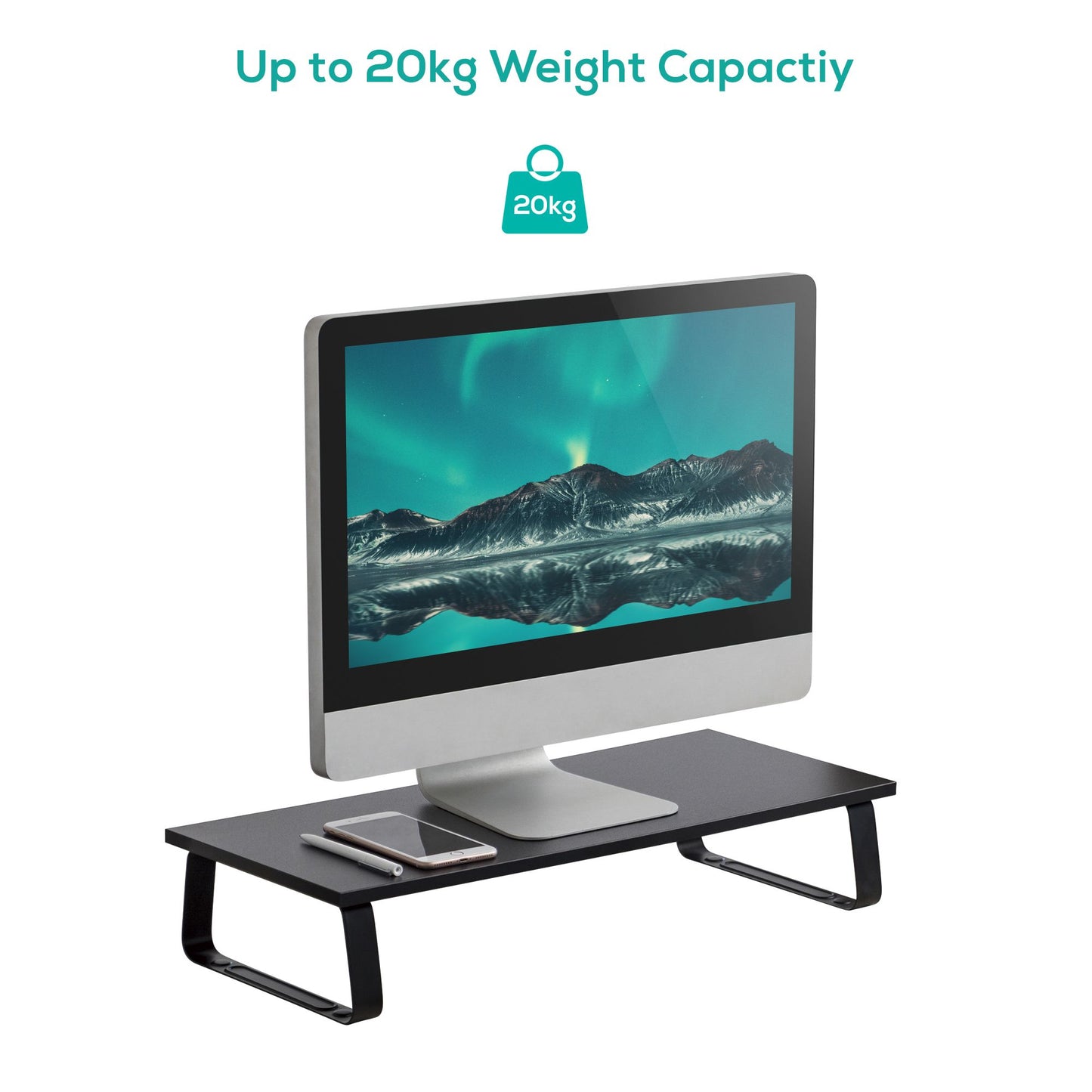 mbeat® activiva Ergolife Black Monitor Stand Riser image 2