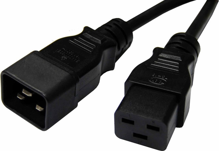 8Ware Power Extension Cable Lead 1m 15A IEC-C19 to IEC-C20 Male to Female for UP image 0