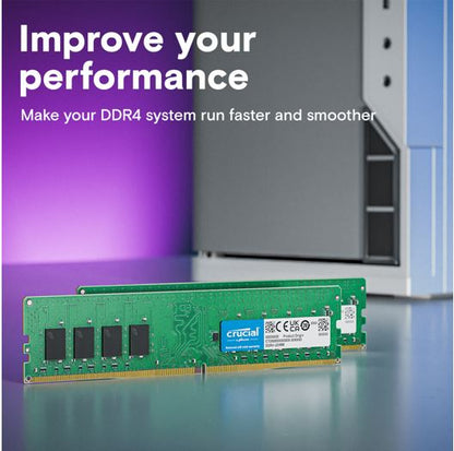 Crucial 64GB (2x32GB) DDR4 UDIMM 3200MHz CL22 1.2V Dual Ranked Desktop PC Memory image 2