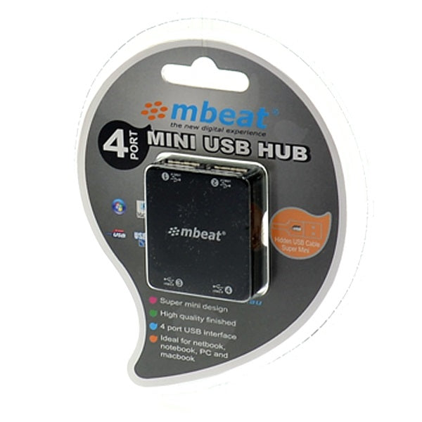 mbeat® 4 Port USB 2.0 Hub - USB 2.0 Plug and Play/ High Speed Interface/ Ideal image 3