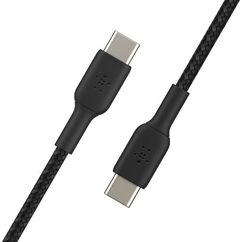 Belkin BoostCharge Braided USB-C to USB-C Cable (1M) - Black (CAB004bt1MBK), 60W image 1