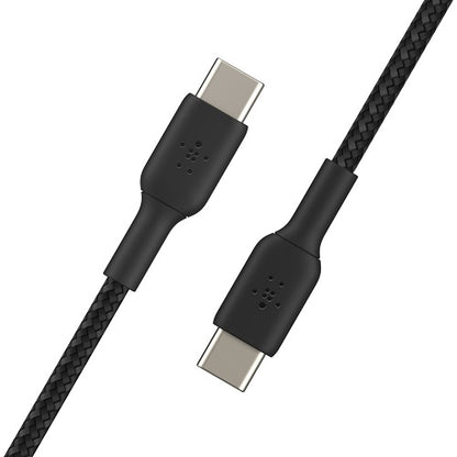 Belkin BoostCharge Braided USB-C to USB-C Cable (1M) - Black (CAB004bt1MBK), 60W image 1