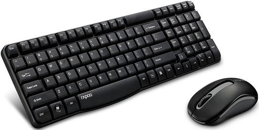 RAPOO X1800S 2.4GHz Wireless Optical Keyboard Mouse Combo Black - 1000DPI Nano R image 0