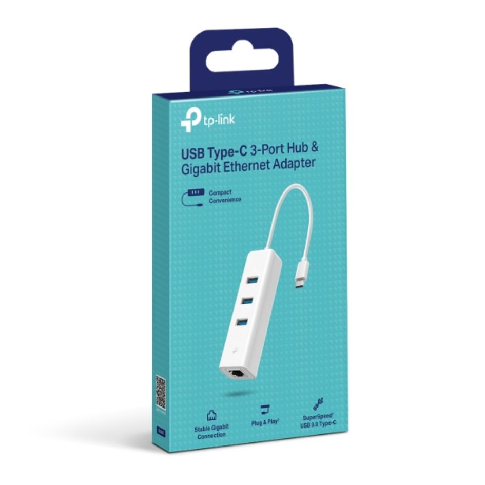TP-Link UE330C USB Type-C 3-Port Hub & Gigabit Ethernet Adapter image 0