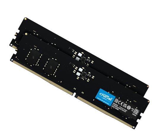 Crucial 64GB (2x32GB) DDR5 UDIMM 4800MHz CL40 Desktop PC Memory image 0