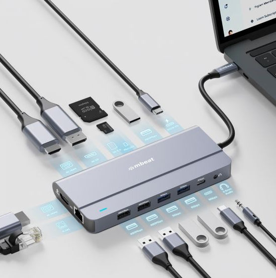 mbeat® Elite X14 Triple 4K Display Multi-Port USB-C Hub USB-C 3.2 Gen 2 × 1, S image 2