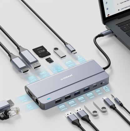 mbeat® Elite X14 Triple 4K Display Multi-Port USB-C Hub USB-C 3.2 Gen 2 × 1, S image 2