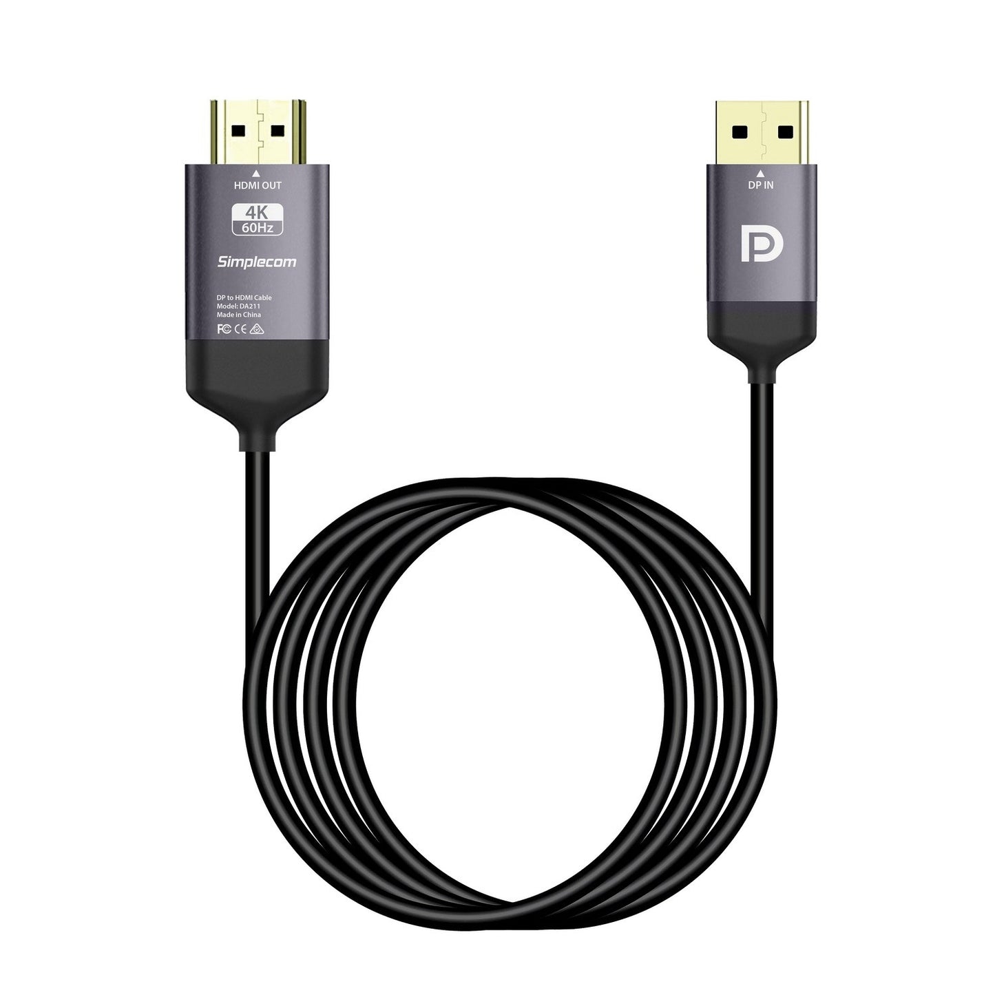 Simplecom DA211 Active DisplayPort to HDMI 2.0 Cable 2M 4K@60Hz image 2