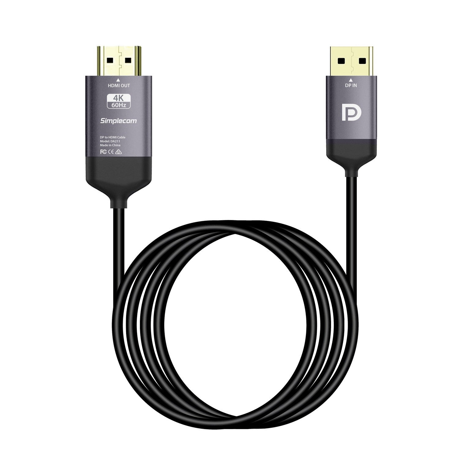 Simplecom DA211 Active DisplayPort to HDMI 2.0 Cable 2M 4K@60Hz image 2