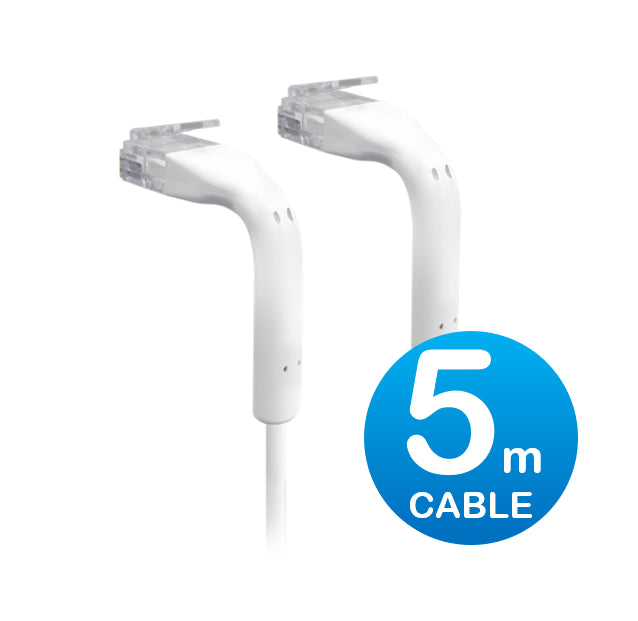 Ubiquiti UniFi Patch Cable Single Unit, 5m, White, End Bendable to 90 Degree, RJ image 0