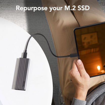Lexar M.2 SSD Enclosure USB 3.2 Gen2 Supports M.2 NVMe & SATA SSD 1 C To C Cable image 1
