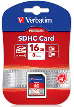 Verbatim SDHC 16GB (Class 10) Up to 45MB/Sec 300X read speed image 0