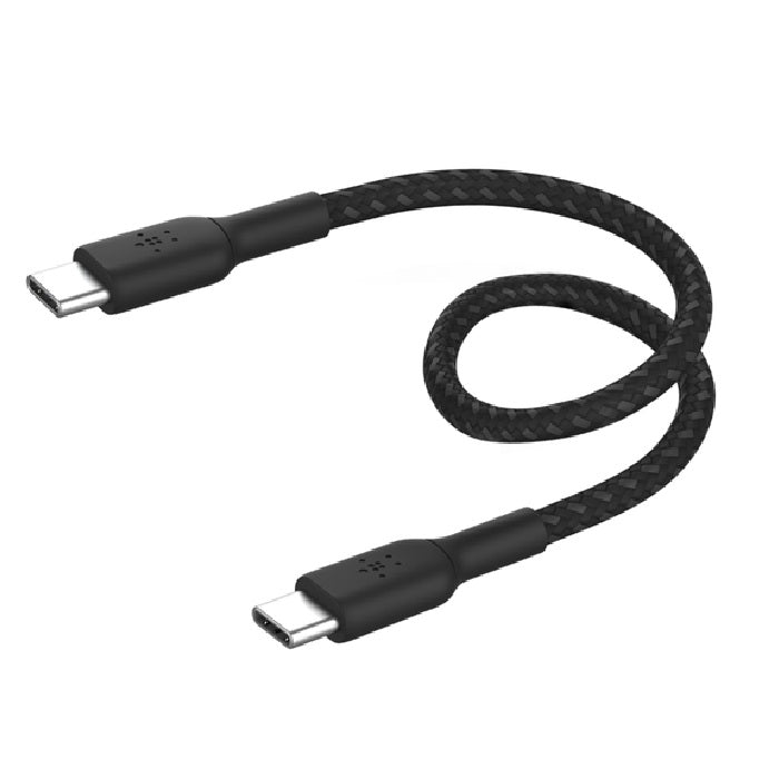 Belkin BoostCharge Braided USB-C to USB-C Cable (0.15M) - Black (CAB004bt0MBK), image 0