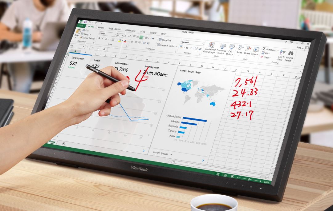 ViewSonic 24' TD2423 IR 10 Point Touch Advanced Ergonomics, Magnetic Pen Holder, image 3