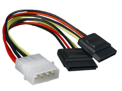 Astrotek Internal Power to SATA Molex Cable - 4 pins to 2x 15 pins 18AWG RoHS image 0