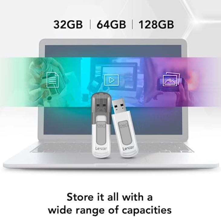 Lexar V100 128GB JumpDrive® USB3.0 Flash Drivee, up to 100MB/s read allows you image 2