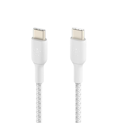 Belkin BoostCharge Braided USB-C to USB-C Cable (1m/3.3ft) - White (CAB004bt1MWH image 1