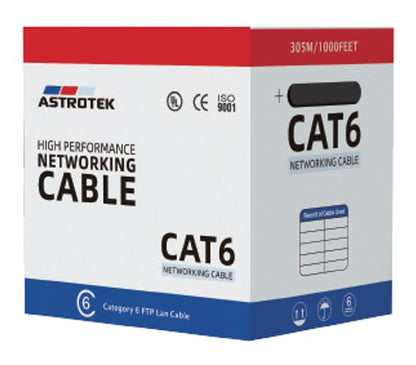 Astrotek CAT6 FTP Cable 305m Roll - Grey White Full 0.55mm Copper Solid Wire Eth image 1