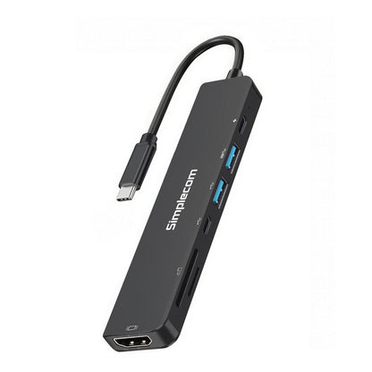 Simplecom CH547 USB-C 7-in-1 Multiport Adapter USB Hub HDMI Card Reader PD image 2