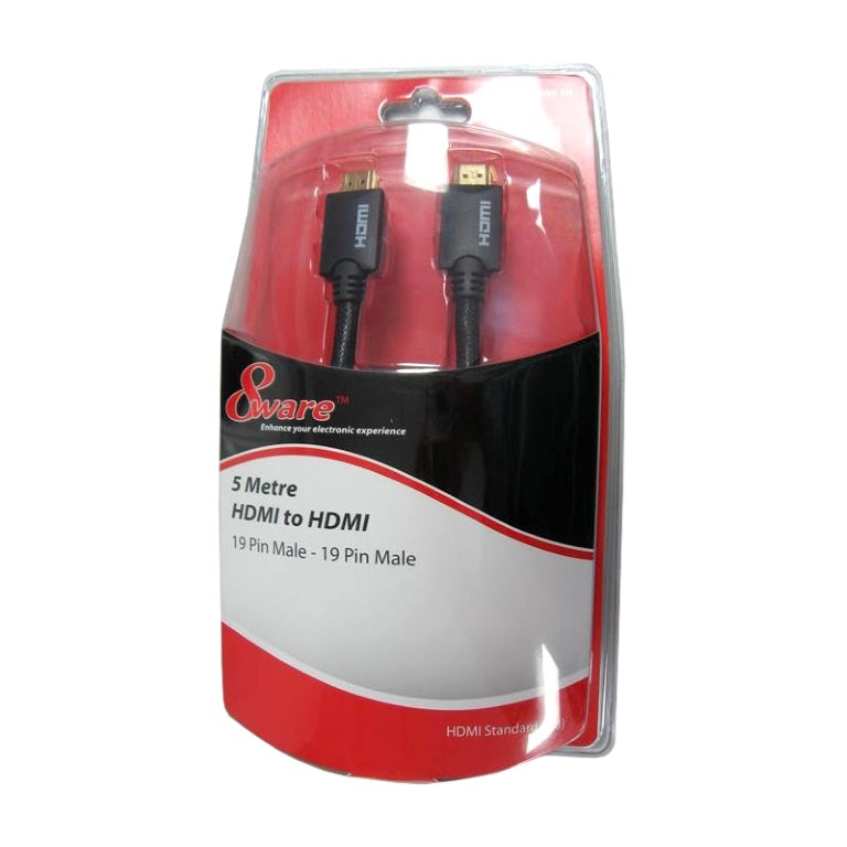 8Ware HDMI Cable 5m - Blister Pack V1.4 19pin M-M Male to Male Gold Plated 3D 10 image 1