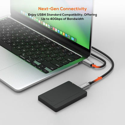 mbeat Tough Link 1m USB 4.0 USB-C Cable - Space Grey Video Resolution: Maximum 8 image 1