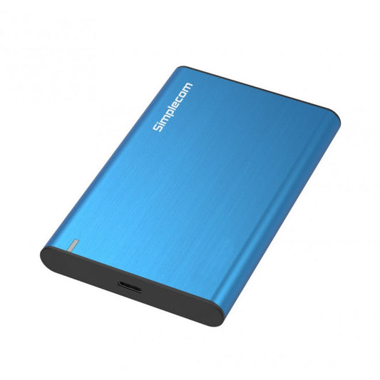 Simplecom SE221 Aluminium 2.5'' SATA HDD/SSD to USB 3.1 Enclosure Blue image 0