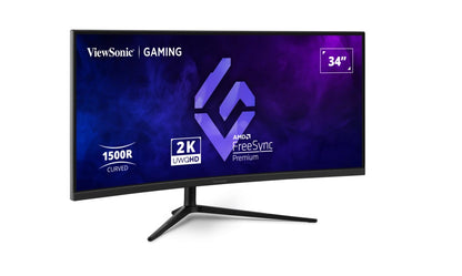 ViewSonic 34' Curved 3440x1440, 180Hz 1ms 1500R, HDR10, Adaptive Sync, 2x HDMI, image 0
