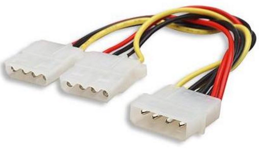 Astrotek Internal Power Molex Cable 20cm - 5.25' 4 pins Male to 2x 5.25' 4 pins image 0