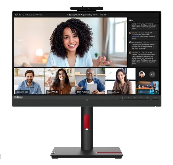 LENOVO ThinkVision T24mv 23.8'/24' FHD USB-C Docking IPS Monitor Height Adjust T image 0